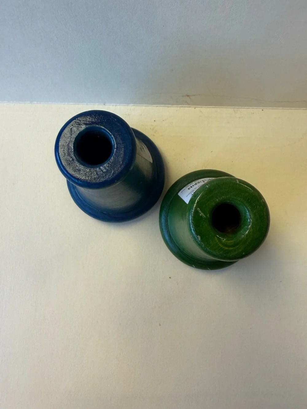 2 Vintage Pier 1 Wooden Kaleidoscope Unique and Whimsical Optical Toys.